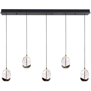 Luxe eettafellamp Clear Egg 5-lichts balk