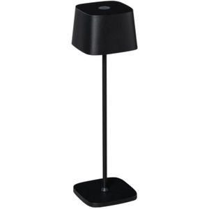Tafellamp Capri | 1 lichts | mat zwart | 36 cm | accu / batterij | USB
