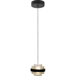 Sierlijke hanglamp Dynasty | 1-lichts | Rond | Zwart met helder glas