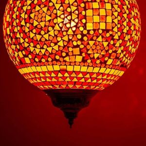 Oosterse mozaïek hanglamp Indian Design rood-oranje Ø25cm