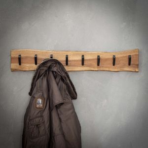 Kapstok edge 8 haken | Massief acacia naturel