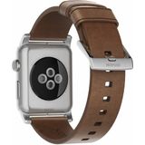 Nomad modern leren bandje Apple Watch 42 / 44 mm bruin / zilver