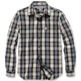 Blouse Carhartt Men L/S Essential Open Collar Shirt Plaid Steel Blue