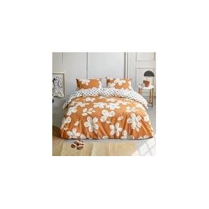 Walra Dekbedovertrek Fancy Flowers - 140x220 - 100% Katoen (BCI) - Cognac