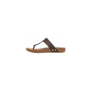 FitFlop Women iQushion Leather Toe-Post Sandals Chocolate Brown-Schoenmaat 36