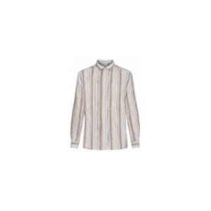 Overhemd KnowledgeCotton Apparel Men Loose Linen Shirt Multi Color Stripe-XL