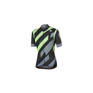 Fietsshirt Sportful Men Volt Jersey Black Green Fluo-XXXL