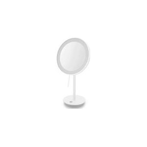 Zack Alona cosmeticaspiegel 13.3x20x37.8cm staand spiegel kantelbaar met batterijen wit gepoedercoat