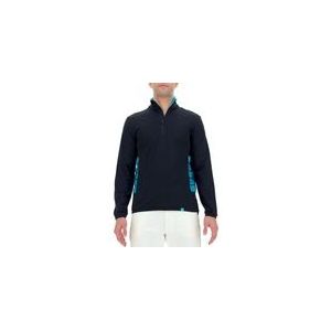 Skipully UYN Men Natyon Ribs 2Nd Layer Half Zip Black Turquoise White-XXL