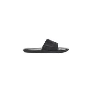 UGG Men Seaside Slide Black Leather-Schoenmaat 44