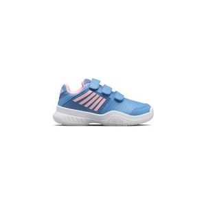 Tennisschoen K Swiss Kids Court Express Strap Omni Silver Lake Blue White Orchid Pink-Schoenmaat 28 - 29 (UK 10 - 11)