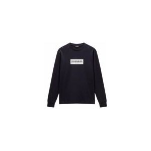 Napapijri - S-Box Logo LS - T-shirt - Zwart - Lange Mouwen