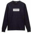Napapijri - S-Box Logo LS - T-shirt - Zwart - Lange Mouwen
