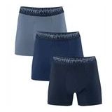 Boxershort Muchachomalo Men Cotton Solid Blue/Blue/Blue (3-Pack)-S