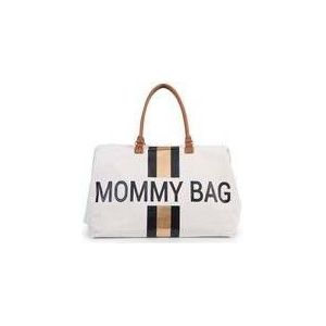 Verzorgingstas Childhome Mommy Bag Big Canvas Off White Stripes Zwart Goud