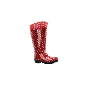 Regenlaars Wide Wellies Rood Wit Polka Dots Kuitmaat XXL-Schoenmaat 41