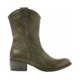 Lazamani - 74486 - Kuitlaarzen - Groen - Leer - Blokhak 3,5 cm