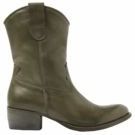 Lazamani - 74486 - Kuitlaarzen - Groen - Leer - Blokhak 3,5 cm