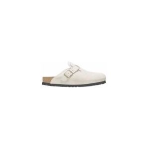 Klomp Birkenstock Women Boston Shearling Suede Fur Antique White Narrow-Schoenmaat 42