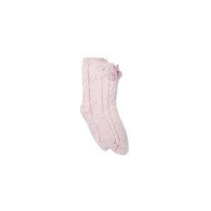 Sok UGG Women Pom Pom Fleece Lined Crew Sock Seashell Pink-Schoenmaat 36 - 41