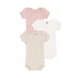 Petit Bateau - Rompertjes - Roze - Katoen - Set van 3 met Korte Mouwen