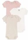 Petit Bateau - Rompertjes - Roze - Katoen - Set van 3 met Korte Mouwen