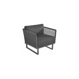 Loungestoel Borek Morella Lage Fauteuil Donkergrijs + Zit- & Rugkussen Charcoal