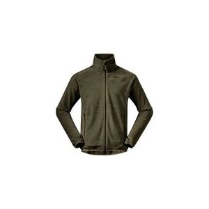 Vest Bergans Men Hareid Fleece Jacket NoHood Dark Olive Green-XL