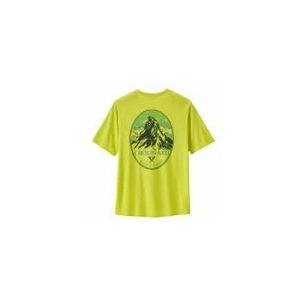 T Shirt Patagonia Men Cap Cool Daily Graphic Shirt - Lands Chouinard Crest: Phosphorus Green X/Dye-S