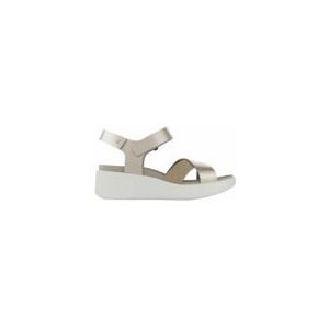 Sandaal ECCO Women Flowt Wedge Lx W Cross Strap Pure White Gold-Schoenmaat 35