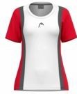 HEAD - Club 25 Tech Tee - Tennisshirt - Rood Wit - Dames