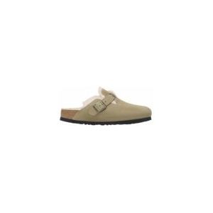 Klomp Birkenstock Unisex Boston Shearling Suede Fur Taupe Narrow-Schoenmaat 43