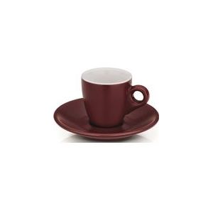 Espressokop en Schotel Kela Mattia Rood (Set van 2)