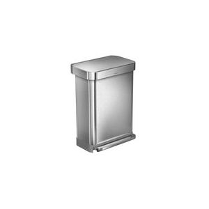 Prullenbak Simplehuman Liner Pocket RVS Zilver 55L