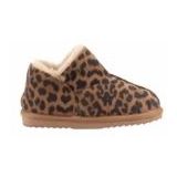 Warmbat - Willow Panther Print - Pantoffel - Chestnut - Suède met Merinowol