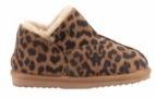 Warmbat - Willow Panther Print - Pantoffel - Chestnut - Suède met Merinowol