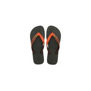 Slipper Havaianas Unisex Brasil Mix Olive Green/Sunset Orange-Schoenmaat 33 - 34