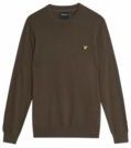 Lyle & Scott - Cotton Merino Crew Neck - Trui - Espresso
