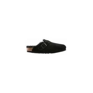 Klomp Birkenstock Unisex Boston Shearling Suede Black Narrow-Schoenmaat 41