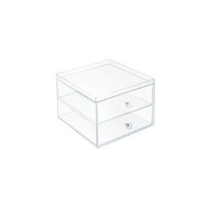 Opbergbox iDesign Drawers met 2 Laden Transparant (16,4 x 17,7 x 12,5 cm)