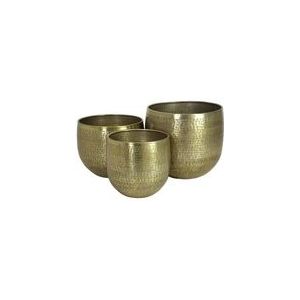 Bloempot HD Living Gold 38,5 x 38,5 x 37 cm (3-Delig)