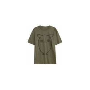 T-Shirt KnowledgeCotton Apparel Men Regular Big Owl Front Print Burned Olive