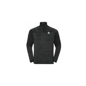 Longsleeve Odlo Men Mid Layer 1/2 Zip Run Easy Warm Black Melange-XL