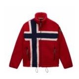 NAPAPIJRI Fleece jas 'T-FIEMME'  rood / zwart / wit