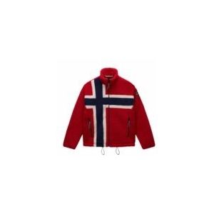 NAPAPIJRI Fleece jas 'T-FIEMME'  rood / zwart / wit