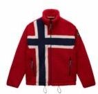 NAPAPIJRI Fleece jas 'T-FIEMME'  rood / zwart / wit
