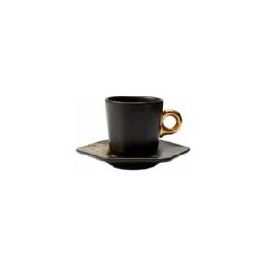 Espressokop Met Schotel Essenza Masterpiece Dark Green 90 ml (Set van 4)