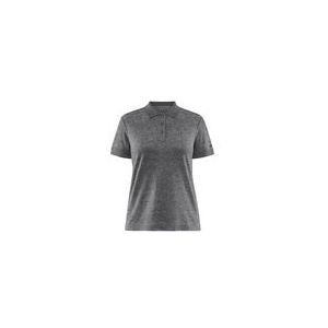 Polo Craft Women Core Blend Polo Shirt Dark Grey Melange-XS