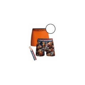 Boxershort Muchachomalo Men Free Keyhanger Print Orange ( 2-Pack )-L