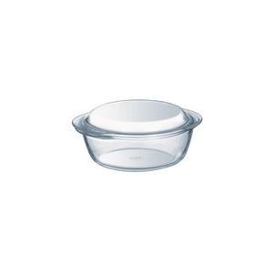 Pyrex - Essentials Ovenschaal Rond met Deksel 2,4 liter - Borosilicaatglas - Transparant